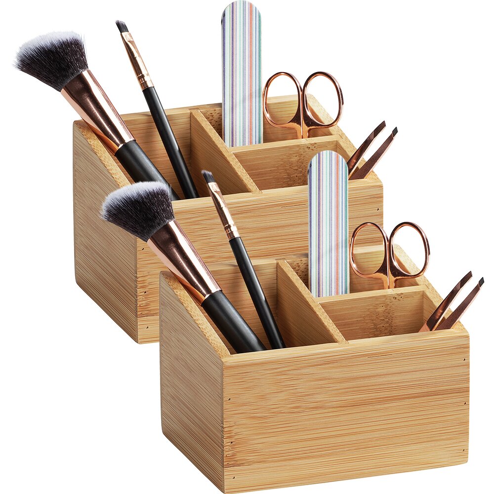 Bambus Organizer Mod. Terra 3 Fächer, 2er Set  vielseitig einsetzbar