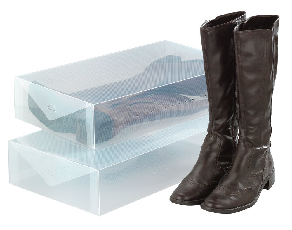 Aufbewahrungsbox für Stiefel, 2er Set  transparent