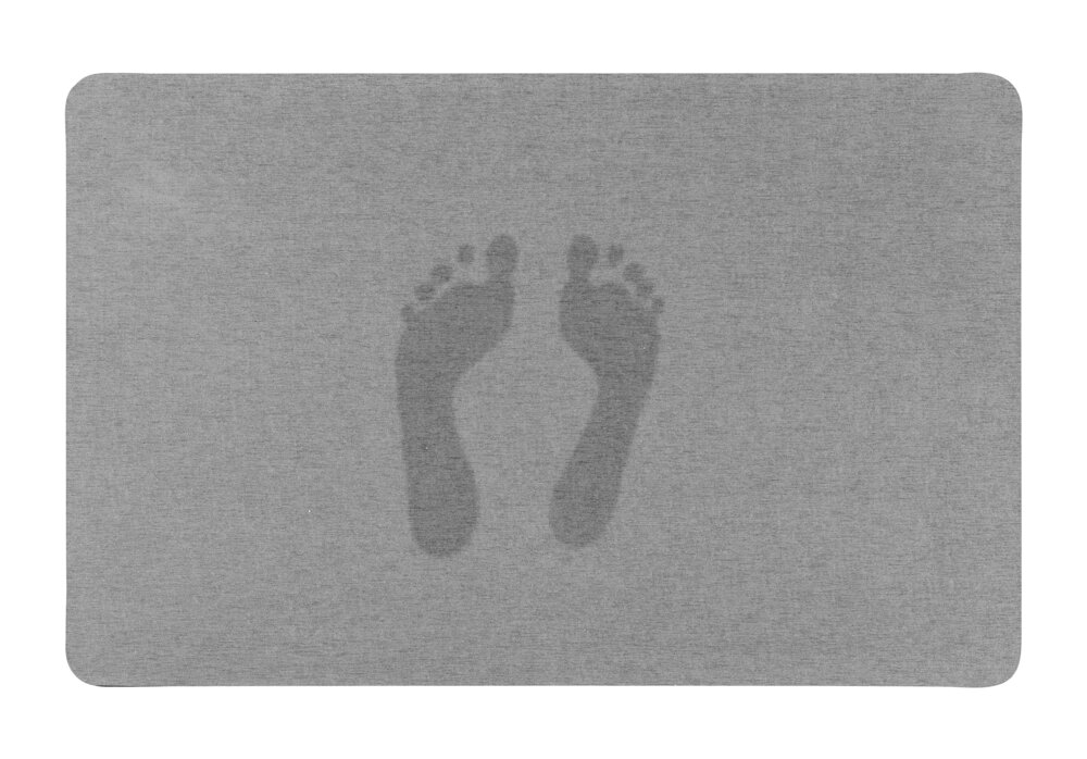 Tapis de bain à séchage rapide Gris  en 100 % polyester