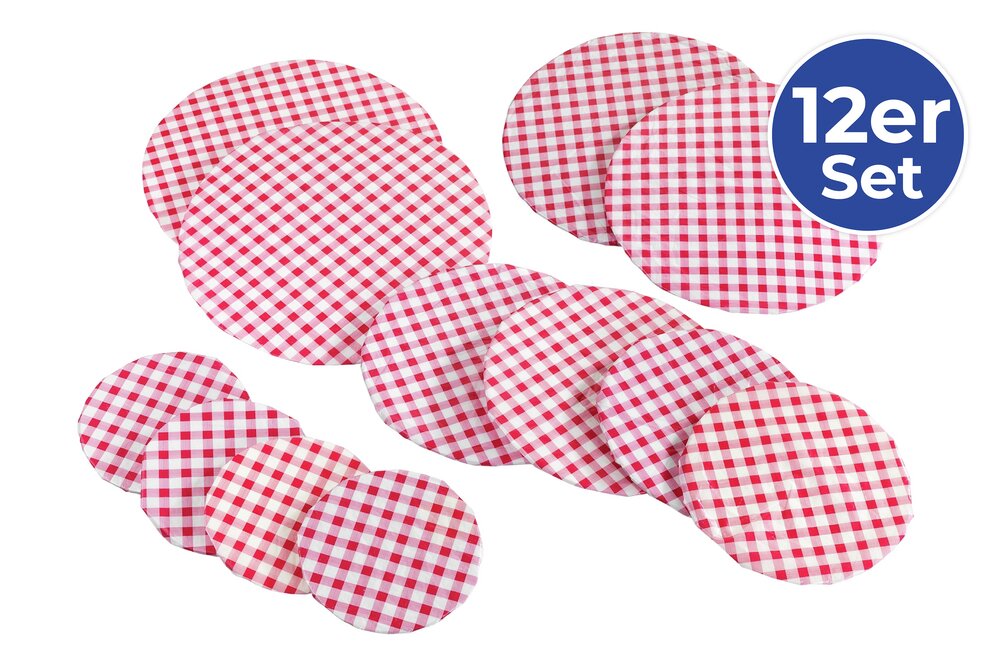 Topfhauben-Set Mod. Karo Klassik, 12-teilig  wiederverwendbar, leicht zu reinigen