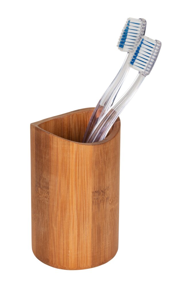 Porte-brosse à dents mod. Bedollo, naturel, bambou, Ø8x11,5 cm  design moderne et écologique
