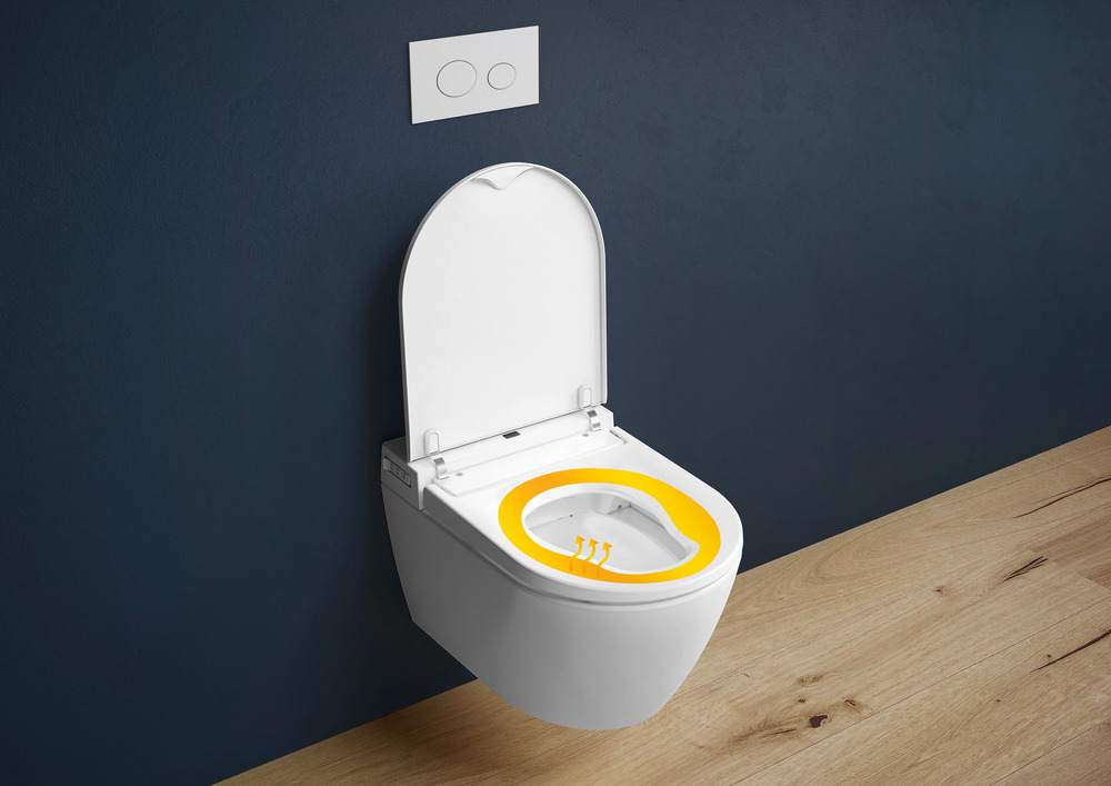 Smart Toilet  Toilettensitz mit randloser Keramik und vielen Funktionen