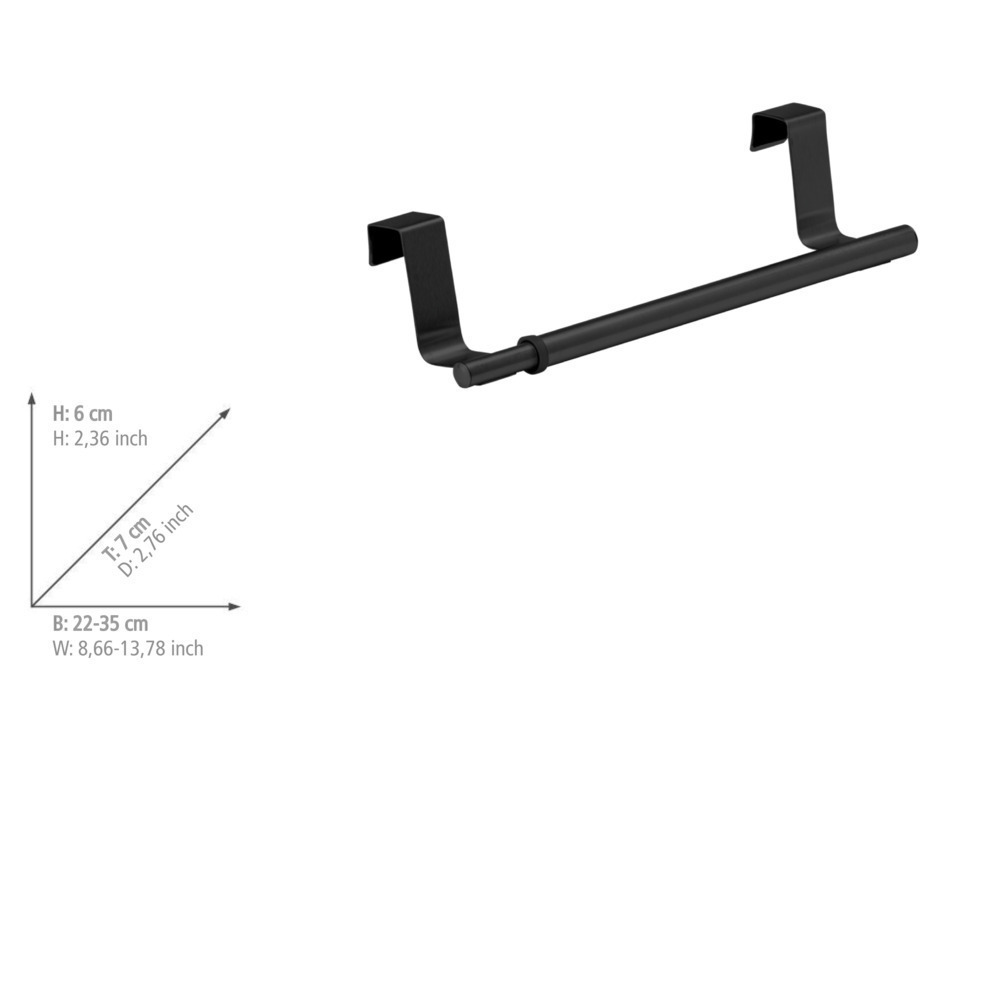 Tür-Handtuchstange Teleskop 35 cm  Edelstahl rostfrei