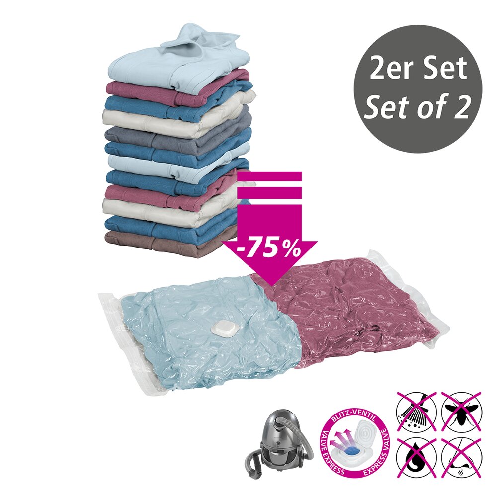 Vacuüm opbergsysteem 90 x 55 cm set van 2