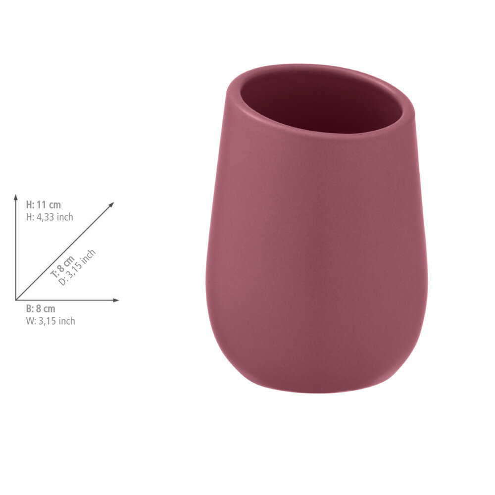 Tandenborstel beker Badi antiek roze keramiek