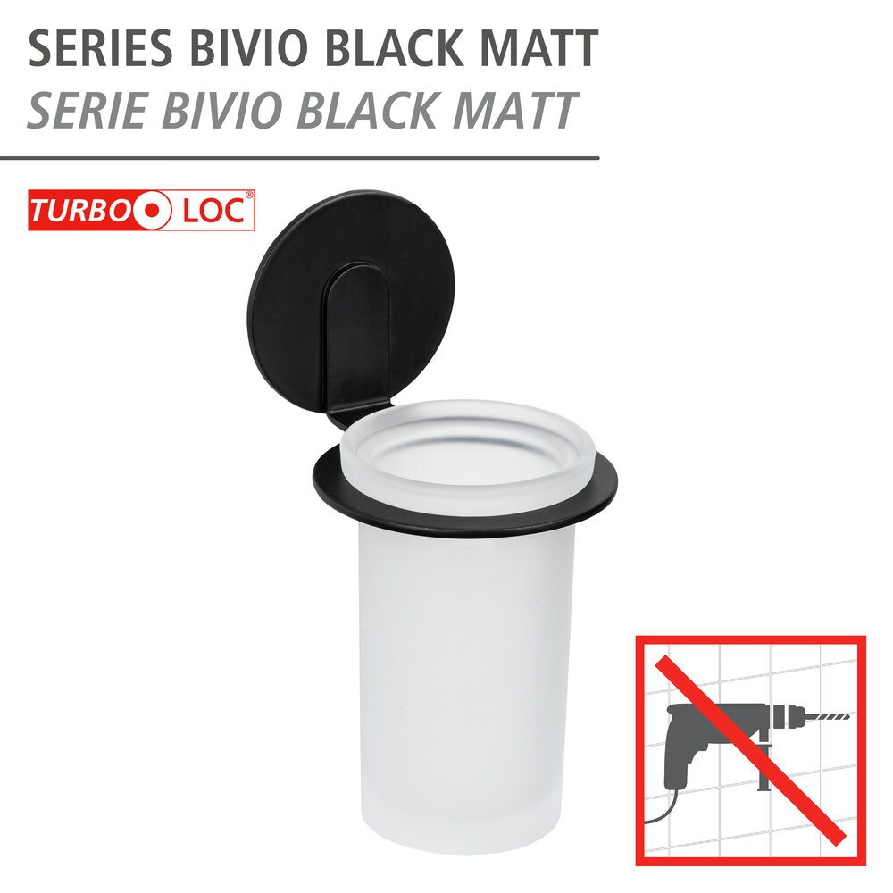Turbo-Loc® Pot à dents Bivio Noir mat  en verre satiné