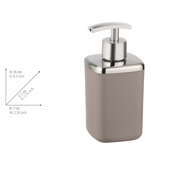 Seifenspender Barcelona Taupe  Spezialkunststoff, absolut bruchsicher, 370 ml