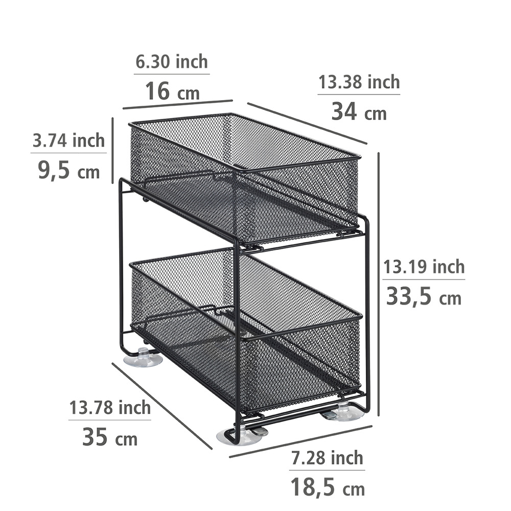 Schubladenregal Mod. Gioma Schwarz  2 Etagen