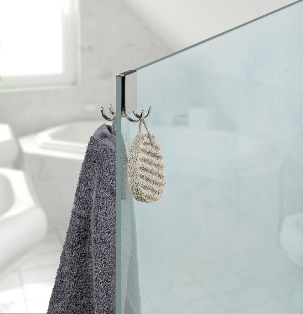 Crochet de douche double Brola Brillant  pour les parois de douche