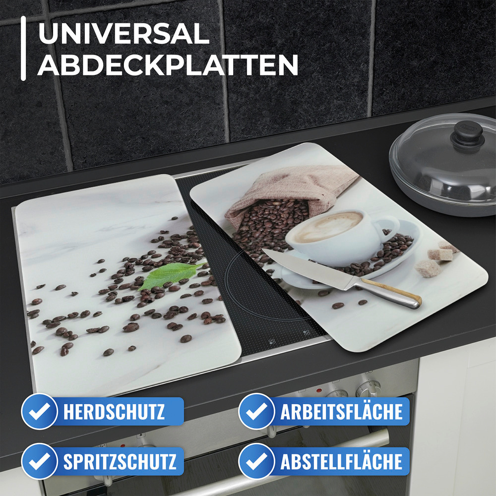 Herdabdeckplatte Mod. Café Aromatica  kratzfeste Oberfläche