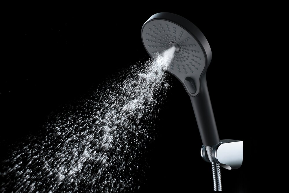 Pommeau de douche Ultimate Shower Noir/Gris  diamètre 13 cm