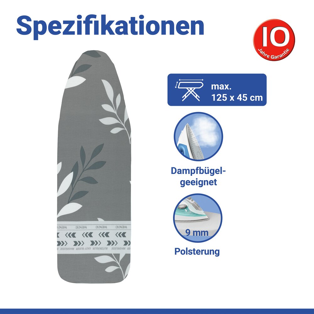 Bügelbrettbezug Mod. Premium Blitzbügler S/M  passend bis 125 x 45 cm, bis zu 75 % Zeitersparnis