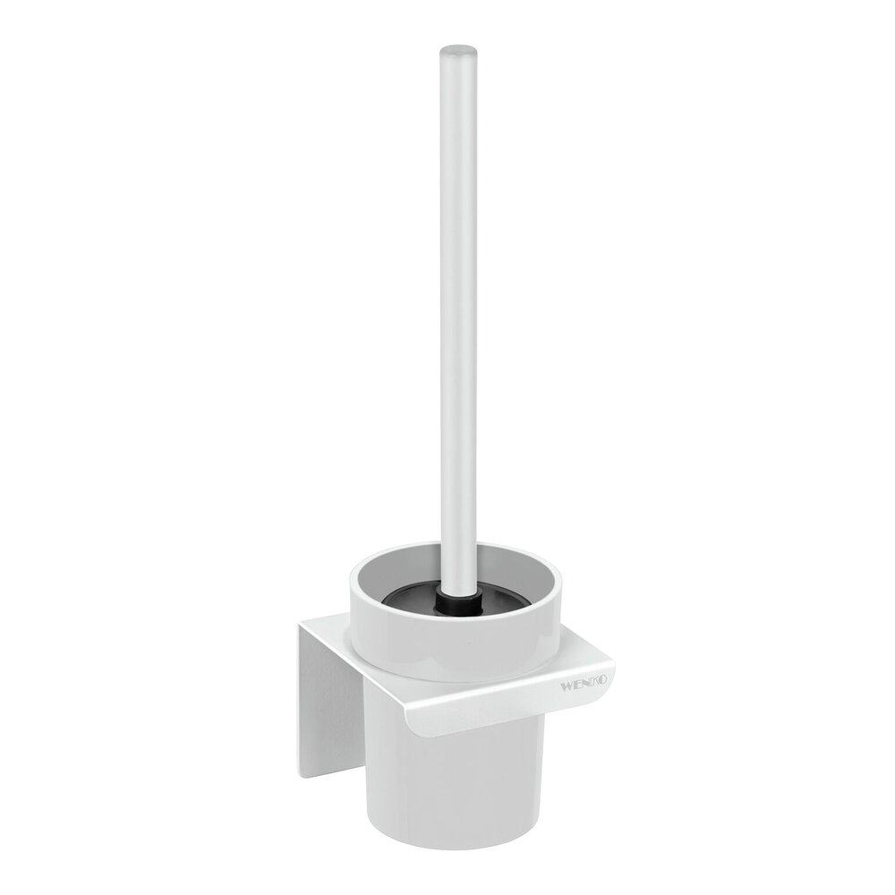 Turbo-Loc® WC-Garnitur Mod. Lizan Weiß  mit Silikon-Bürstenkopf, Befestigen ohne Bohren