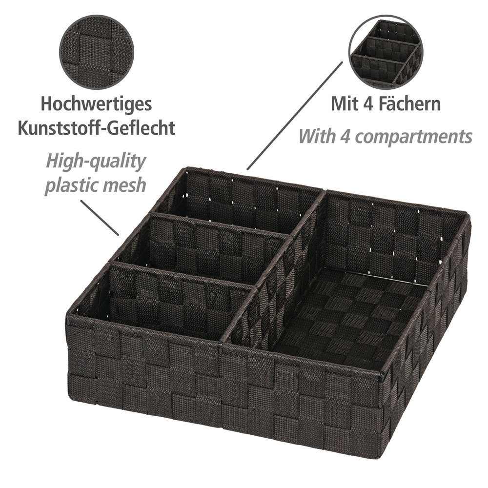 Organizer Mod. Adria Schwarz, 4 Fächer  mit Griff