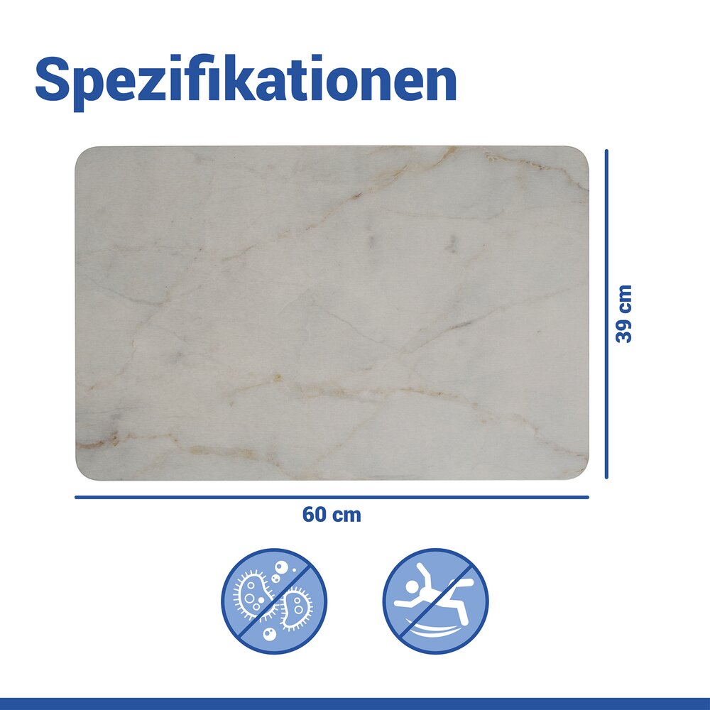 Diatomiet badmat Mod. Itamos, 60 x 39 cm