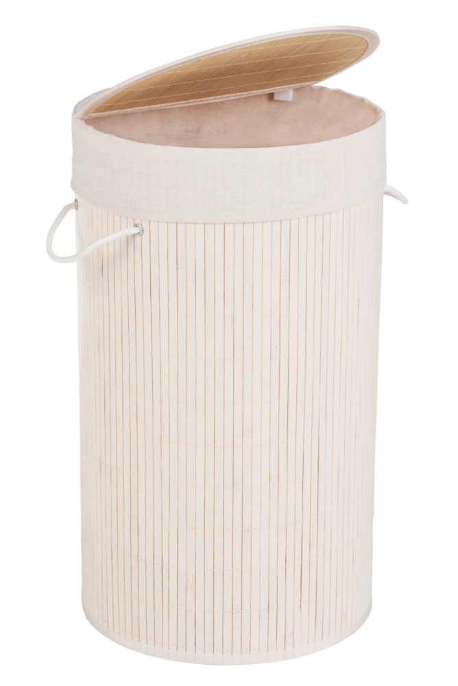 Wäschetruhe Mod. Bamboo Weiß  Wäschekorb, 55 l