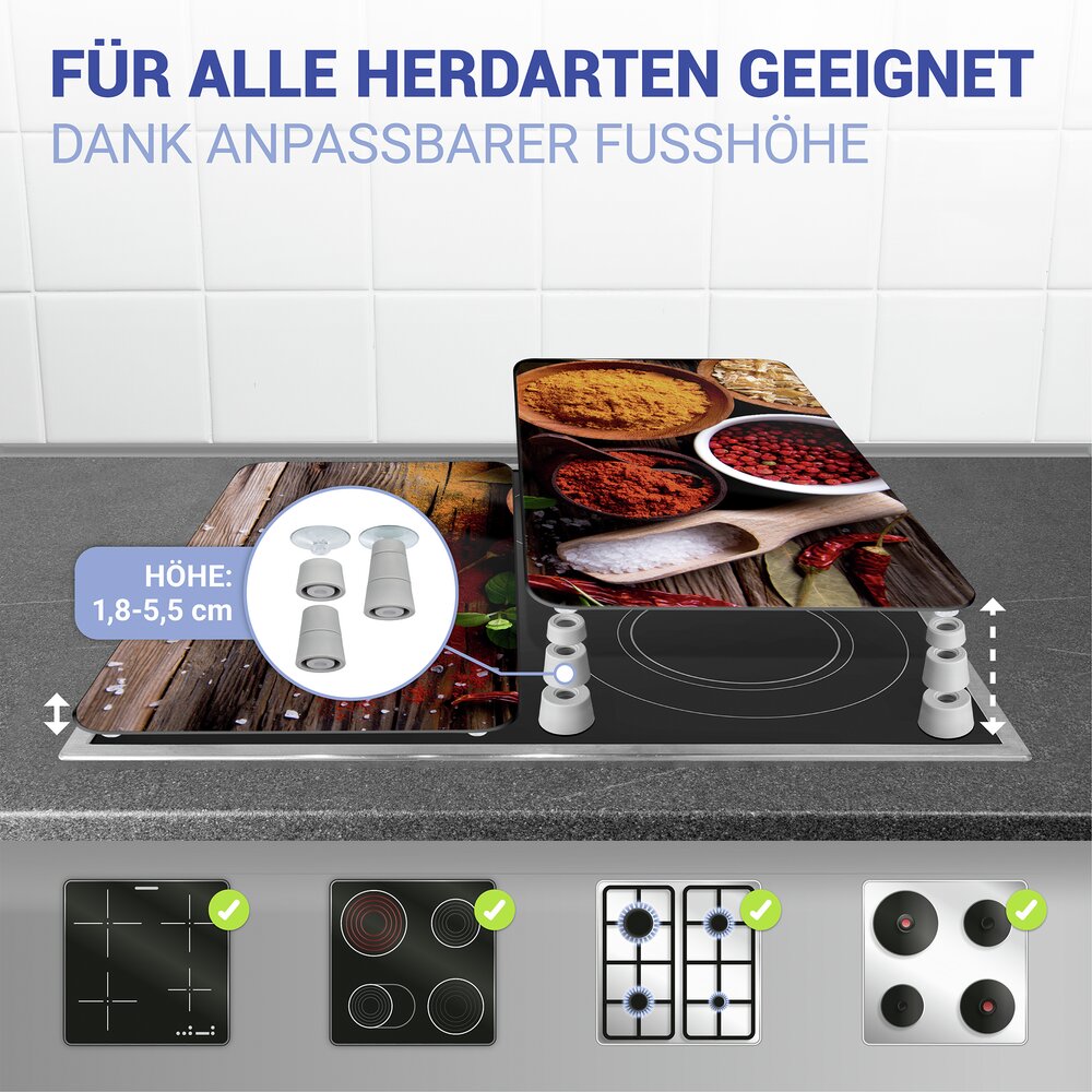 Herdabdeckplatte Universal Mod. Gewürze, 2er Set  für alle Herdarten geeignet