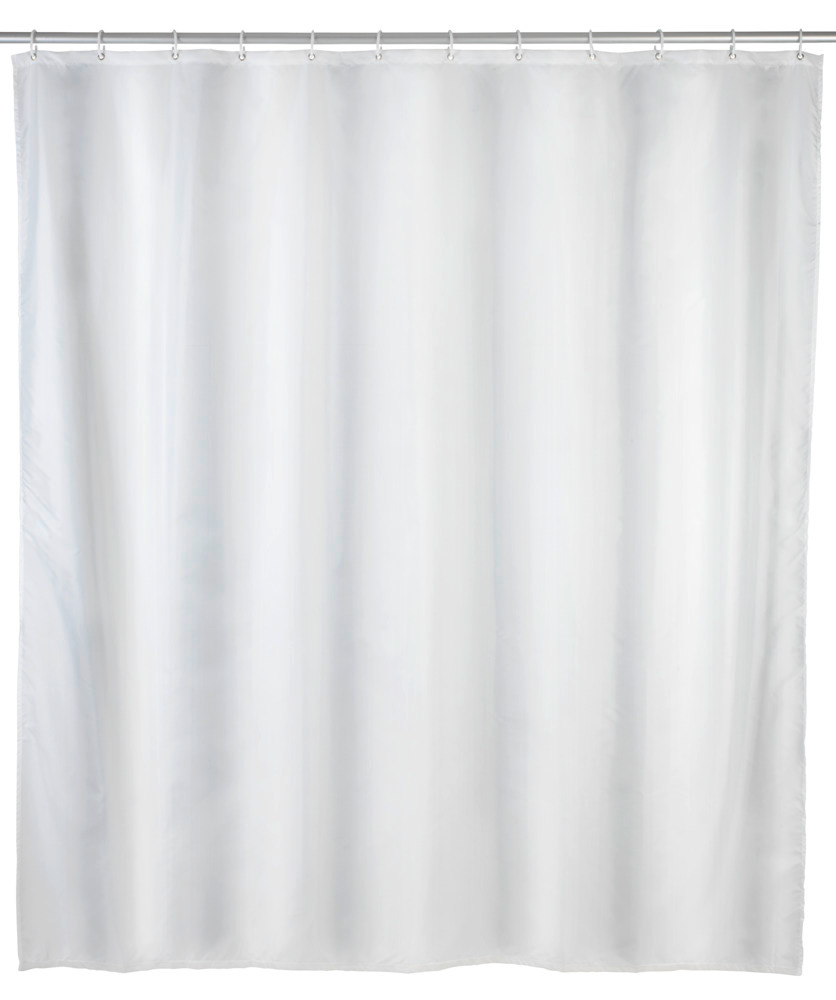 Anti-Schimmel Duschvorhang Uni White  Textil (Polyester), 120 x 200 cm, waschbar