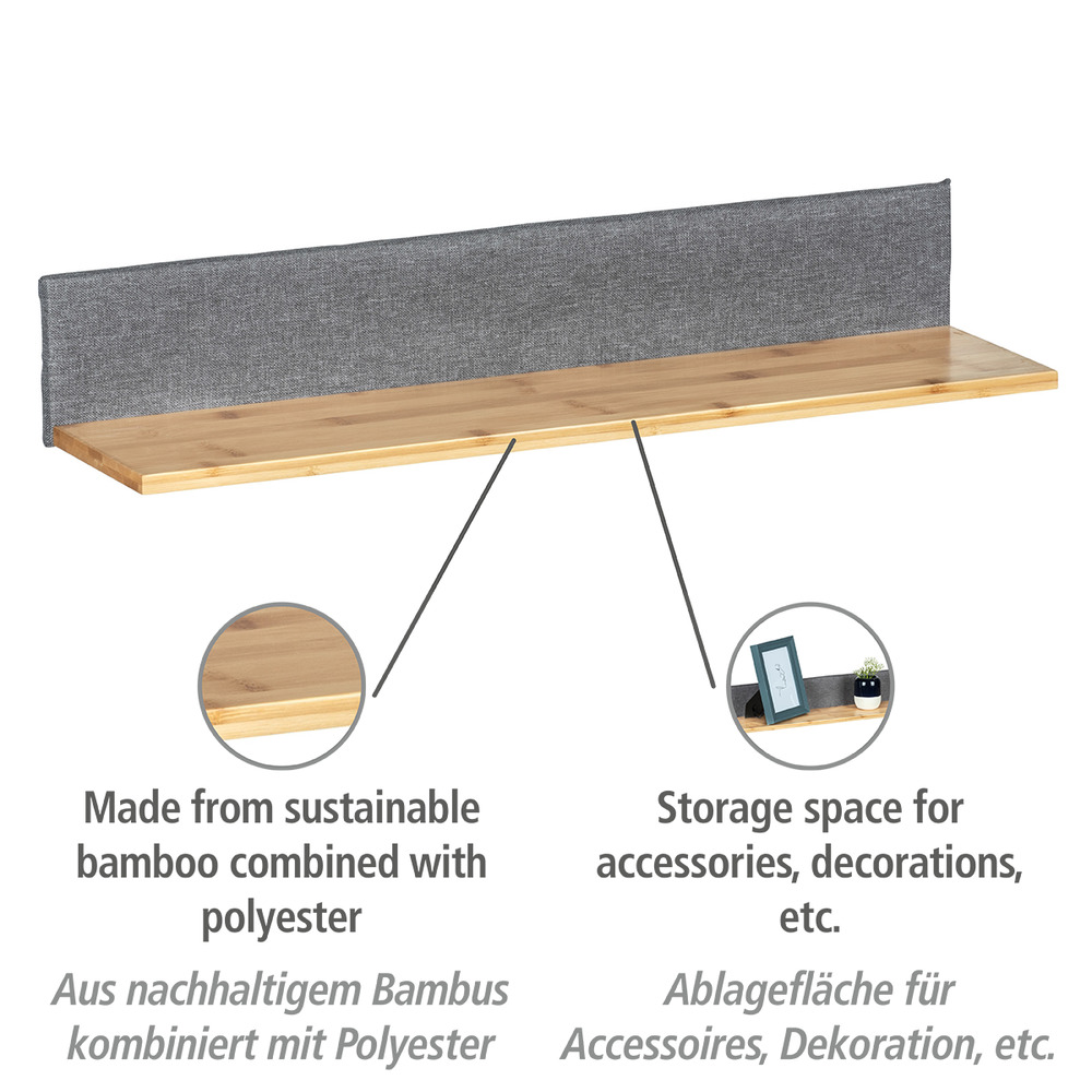 Wandregal Mod. Bahari  Wohnregal, Badregal aus Bambus