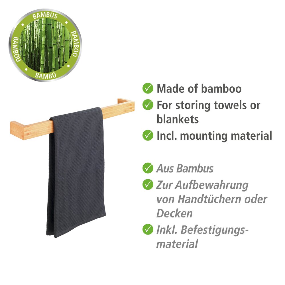 Handdoekstang Mod. Bambusa van bamboe, 60 cm