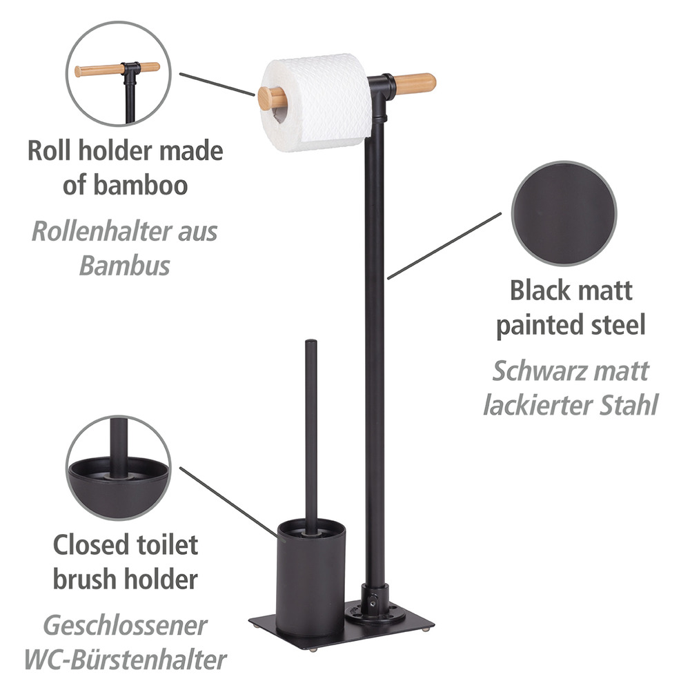 Stand WC-Garnitur Mod. Forli  inkl. Rollenhalter und WC-Bürste