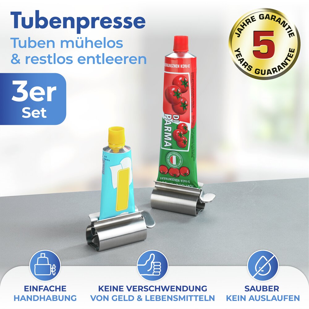 Tubenpresse EDELSTAHL  Tuben restlos entleeren