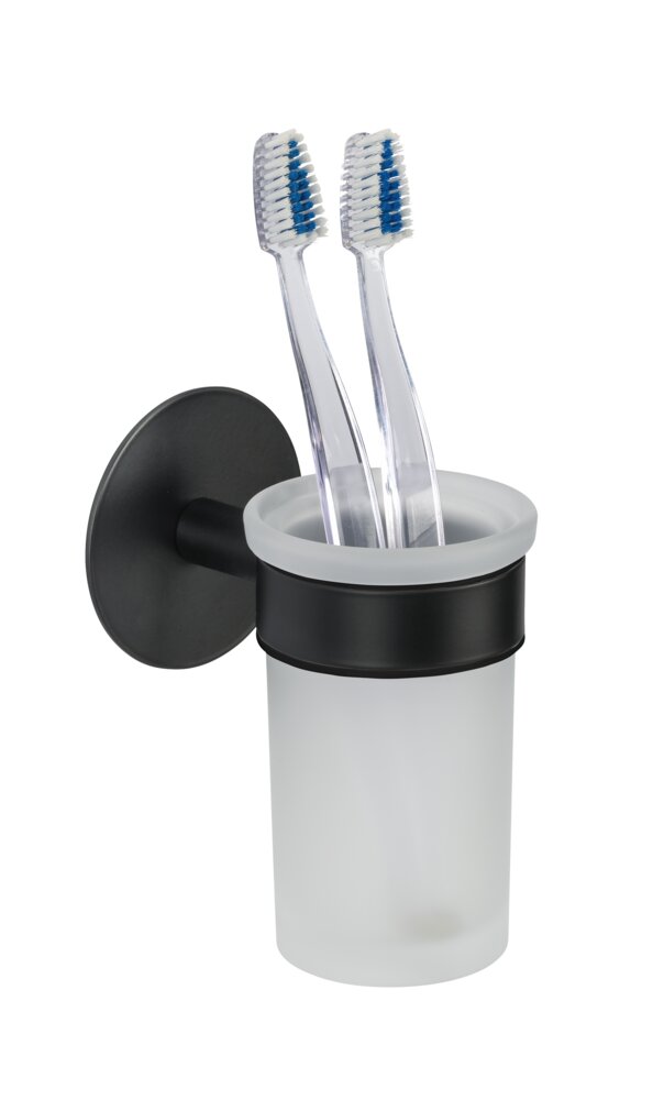 Porte-gobelet à dents Uno Meleto Noir  à coller ou à percer