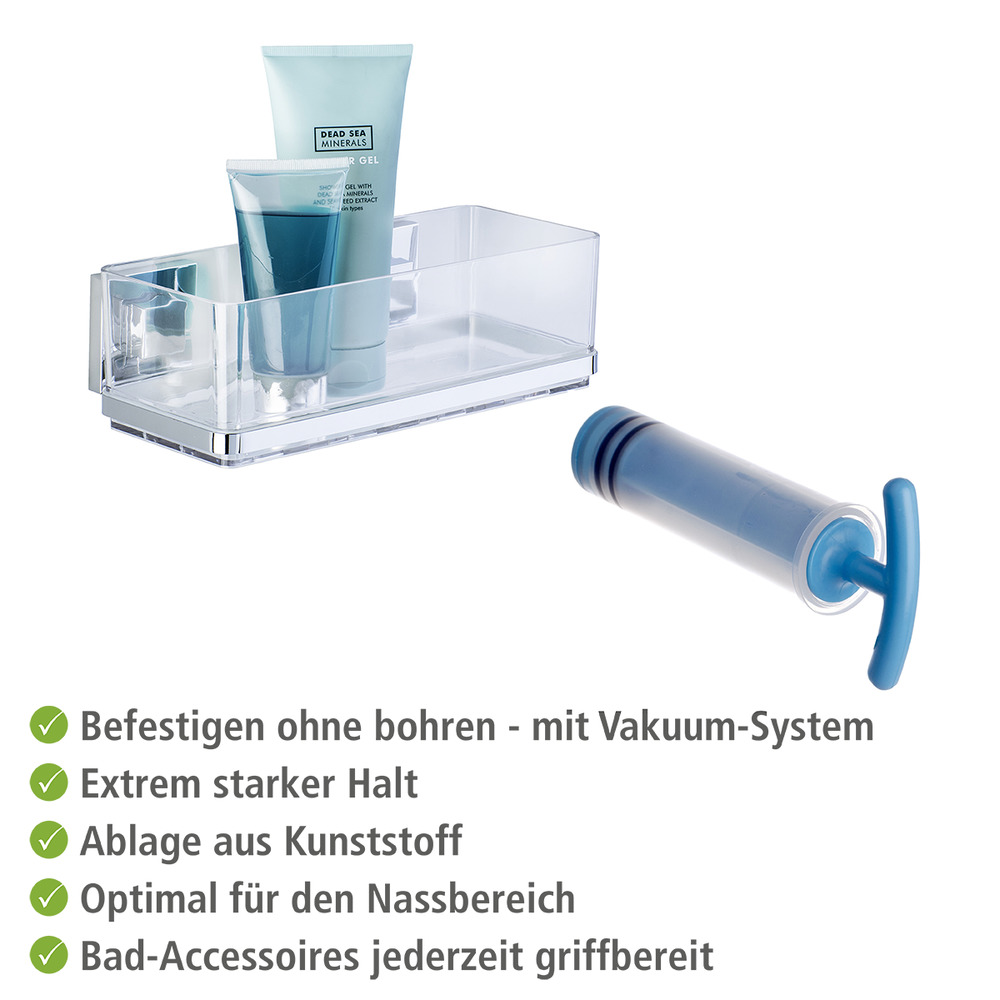 Vacuum-Loc® Edelstahl Wandablage Mod. Quadro  Befestigen ohne bohren