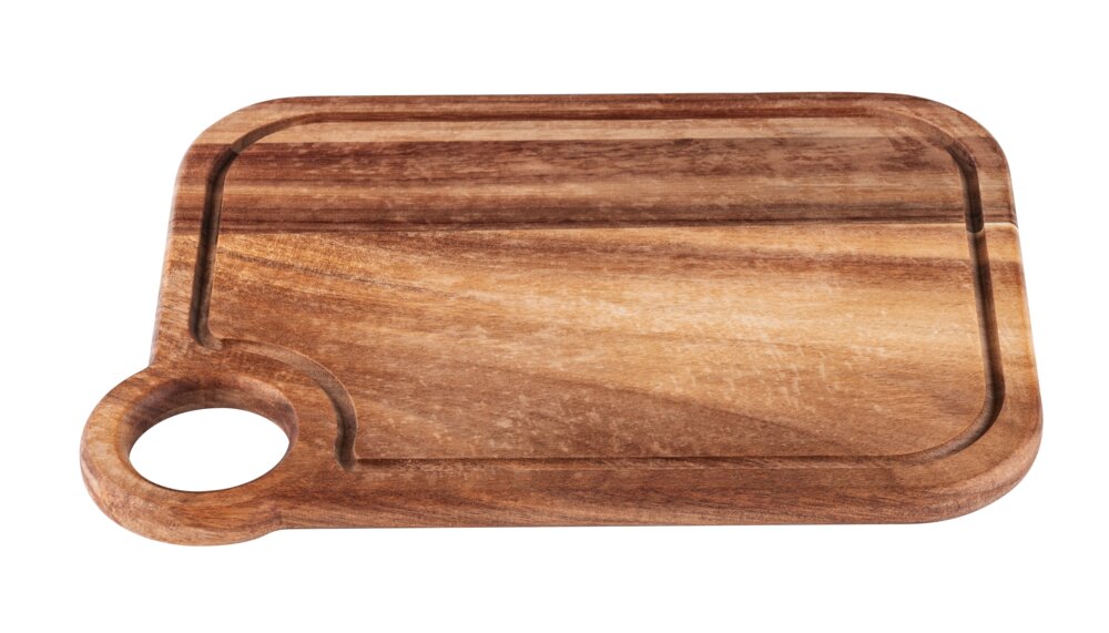 Planche à découper Mod. Acun, acacia, naturel, 30x1,5x22 cm  avec rainure pratique pour jus