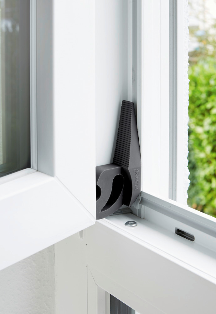 Türstopper und Fensterstopper Multi-STOP® Grau  aus biegsamen Kunststoff