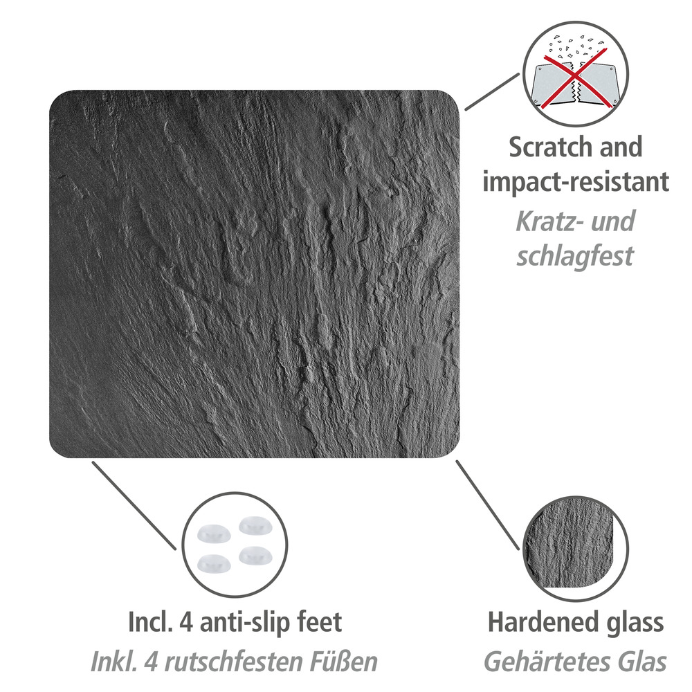 Multi-Platte Mod. Schiefer  für Glaskeramik Kochfelder, Schneidbrett