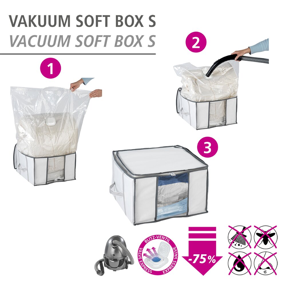 Vakuum Soft Box S bis zu 75 % Platzersparnis