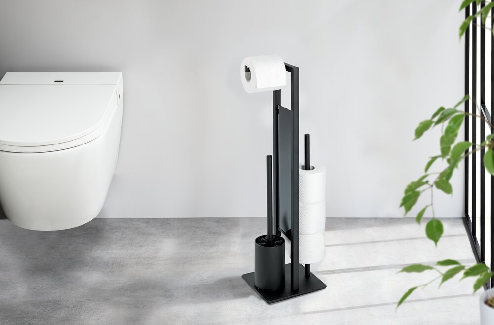 Rivalta zwart mat staande toiletset
