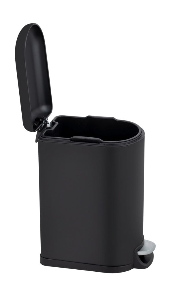Treteimer Mod. LARA 10L, schwarz, Metall/Kunststoff, 31x39x18 cm  easy-close Mechanik, leises Schließen