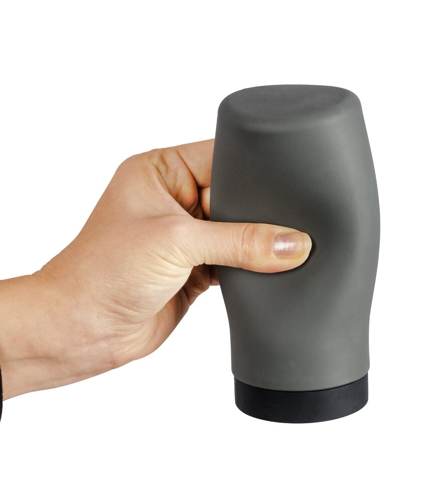 Spülmittelspender Mod. Easy Squeez-e Grau  aus auslaufsicherem Silikon