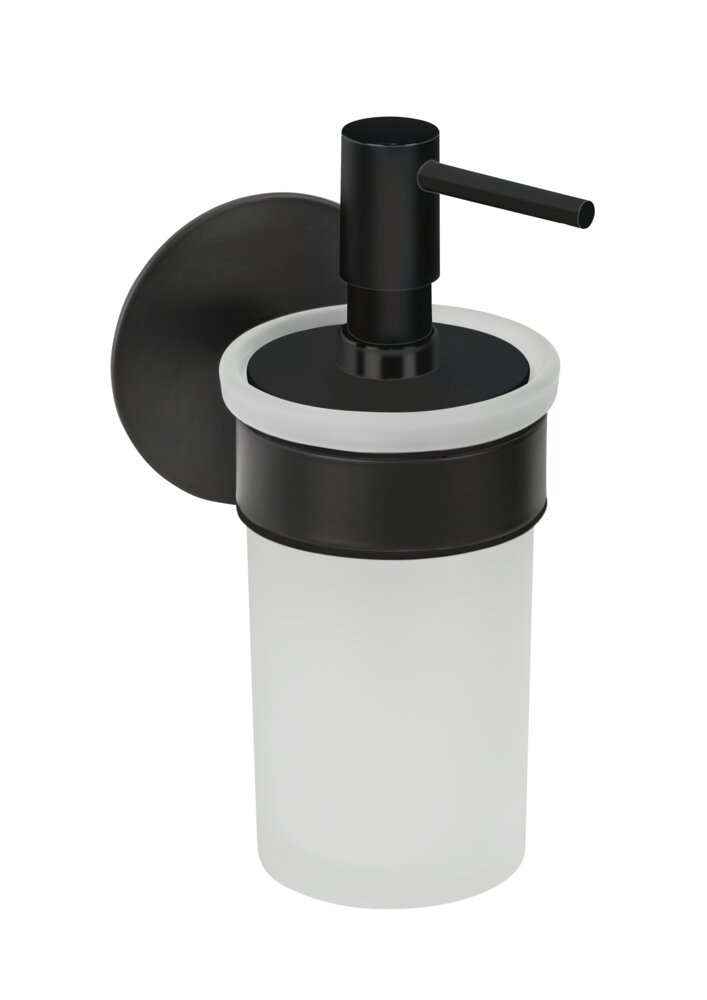 Seifenspender Mod. MELETO Schwarz  zum Kleben oder Bohren