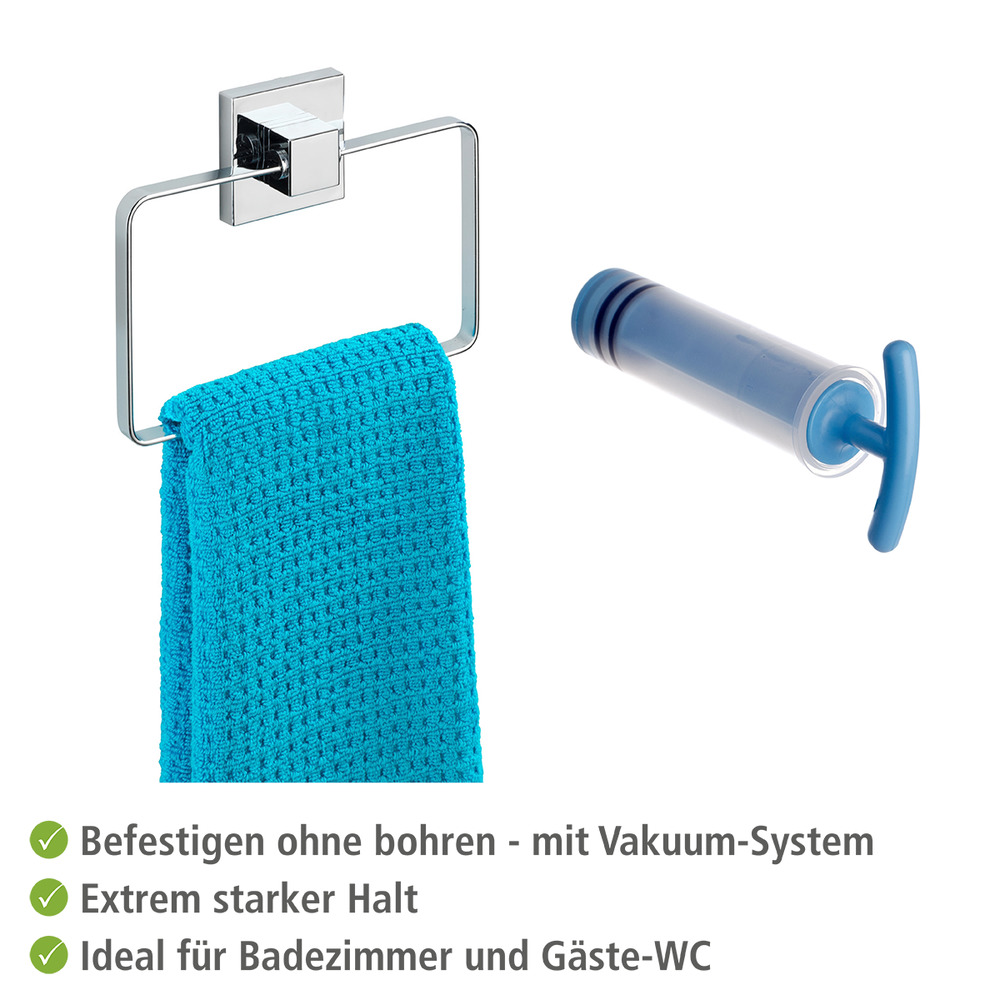 Vacuum-Loc® Edelstahl Handtuchring Mod. Quadro  Befestigen ohne bohren