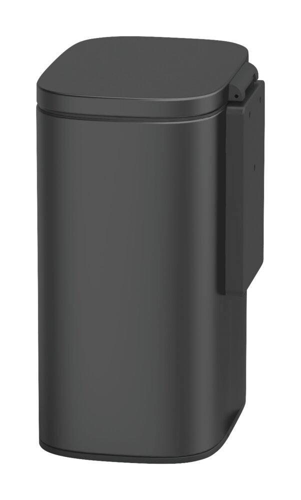Wand-Kosmetikeimer Mod. Sare Schwarz 5 L Easy Close Absenkautomatik
