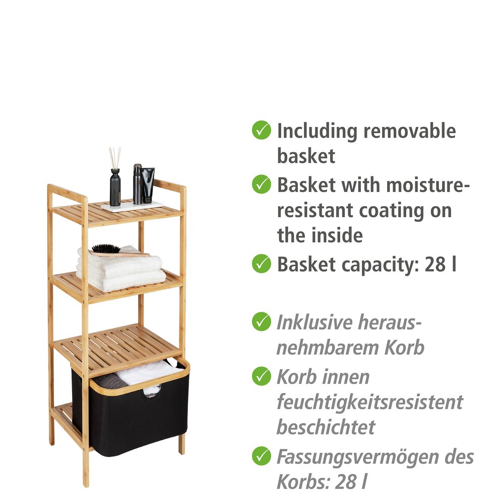 Regal mit 3 Etagen Mod. Ecori  FSC®-zertifizierter Bambus, Polyester