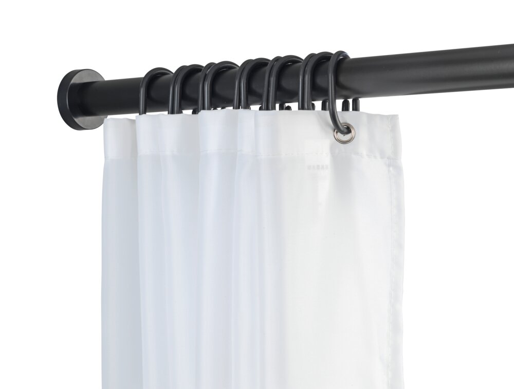 Teleskop-Duschvorhangstange Mod. OBLEON 110 - 185 cm, Schwarz  ausziehbar