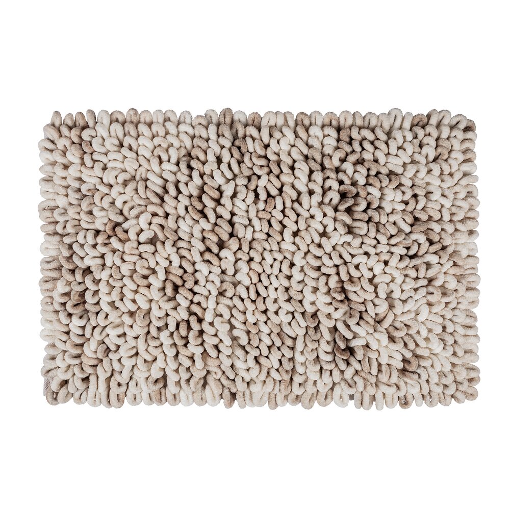 Tapis de bain Mod. Lerici blanc-gris, 60 x 90 cm  antidérapant et à séchage rapide