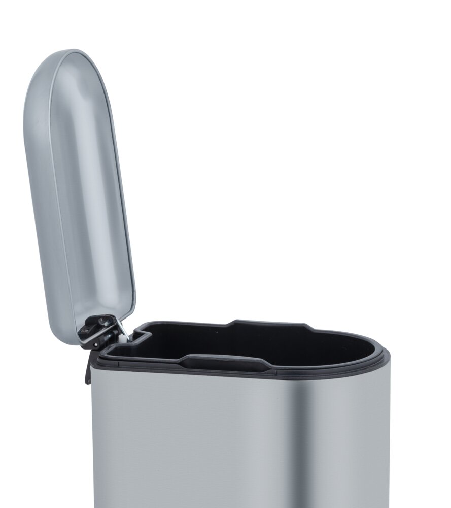 Poubelle à pédale Mod. Lara, 10L, argent, inox, 31x39x18 cm  fermeture silencieuse easy-close