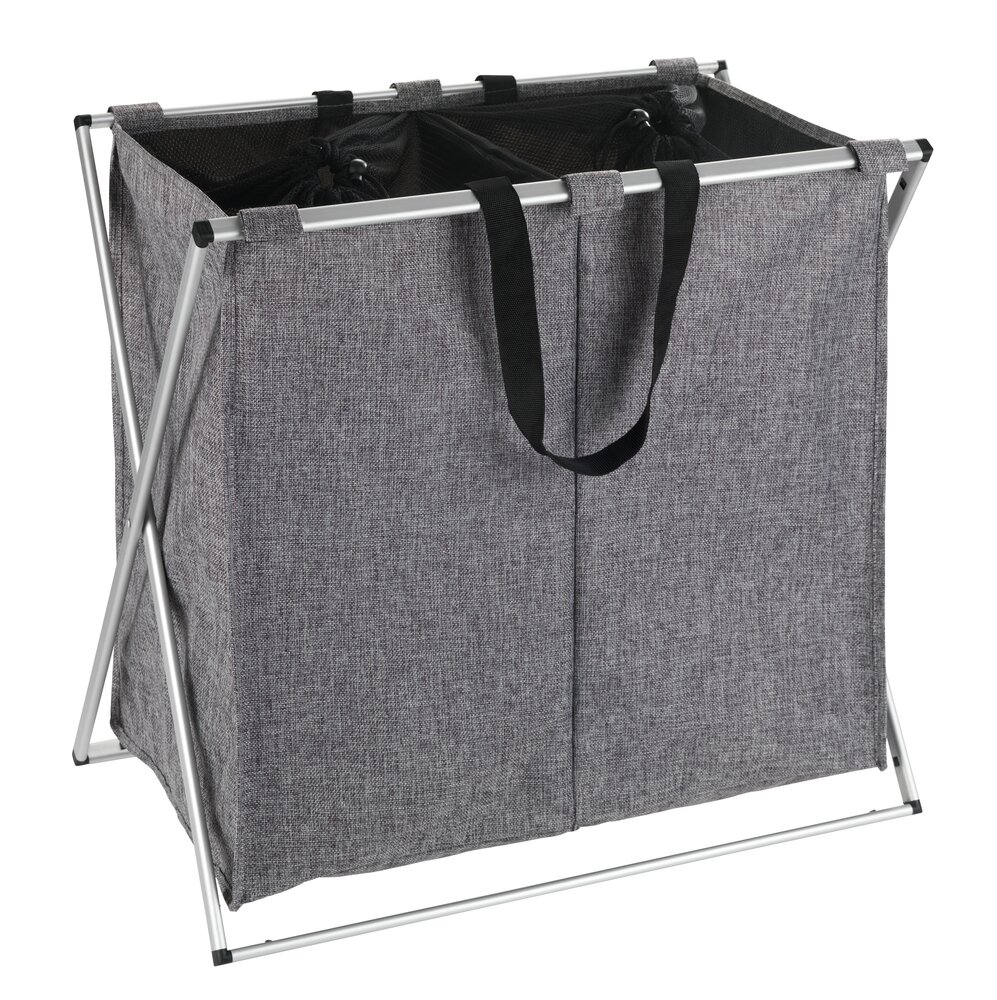 Wäschesammler Mod. Duo Grau meliert Wäschekorb, 120 l