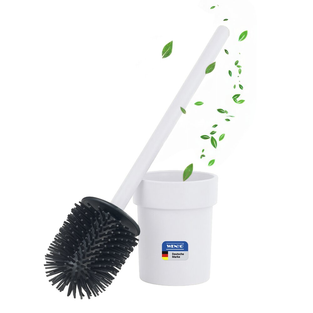 Turbo-Loc® WC-Garnitur Mod. Lizan Weiß  mit Silikon-Bürstenkopf, Befestigen ohne Bohren