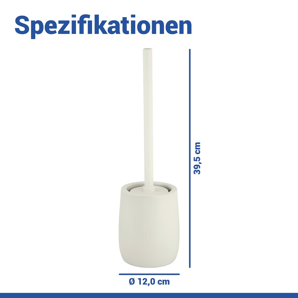Brosse WC Mod. Fablo Crème  en céramique de haute qualité, avec tête de brosse en silicone