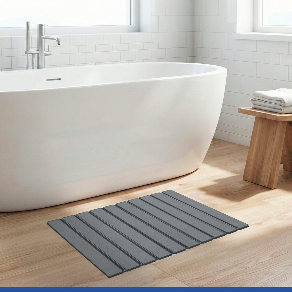 Diatomiet badmat Mod. Tritea grijs, 55 x 39 cm