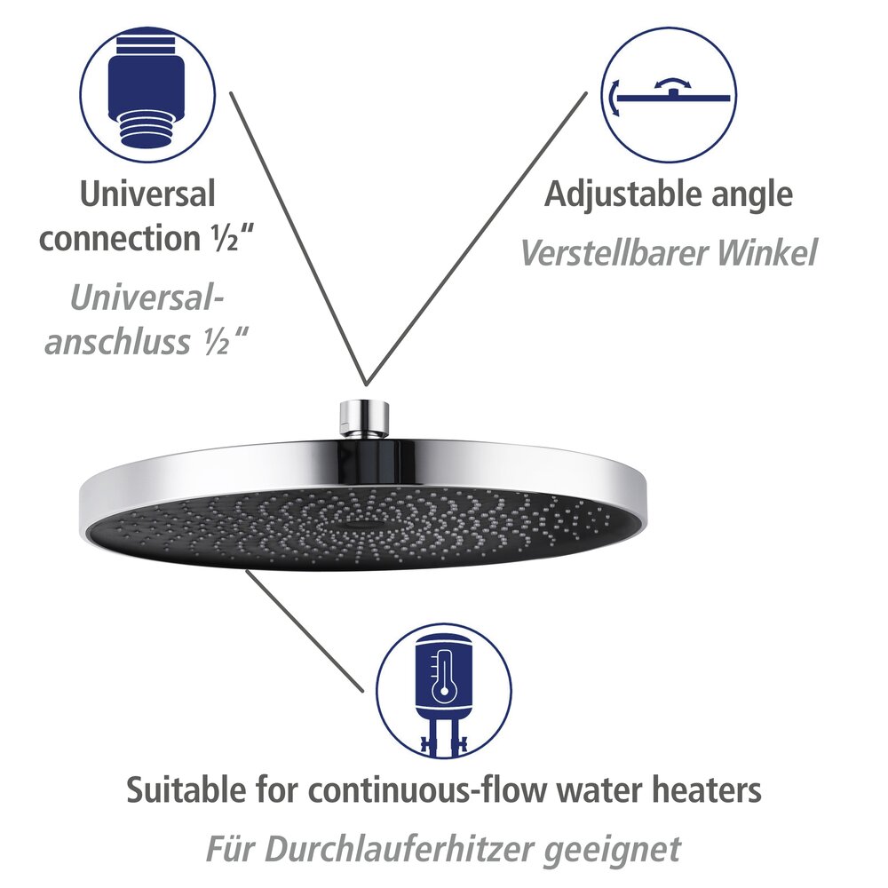 Ensemble pommeau, barre de douche et flexible Softwater  couleur chrome, raccordement facile
