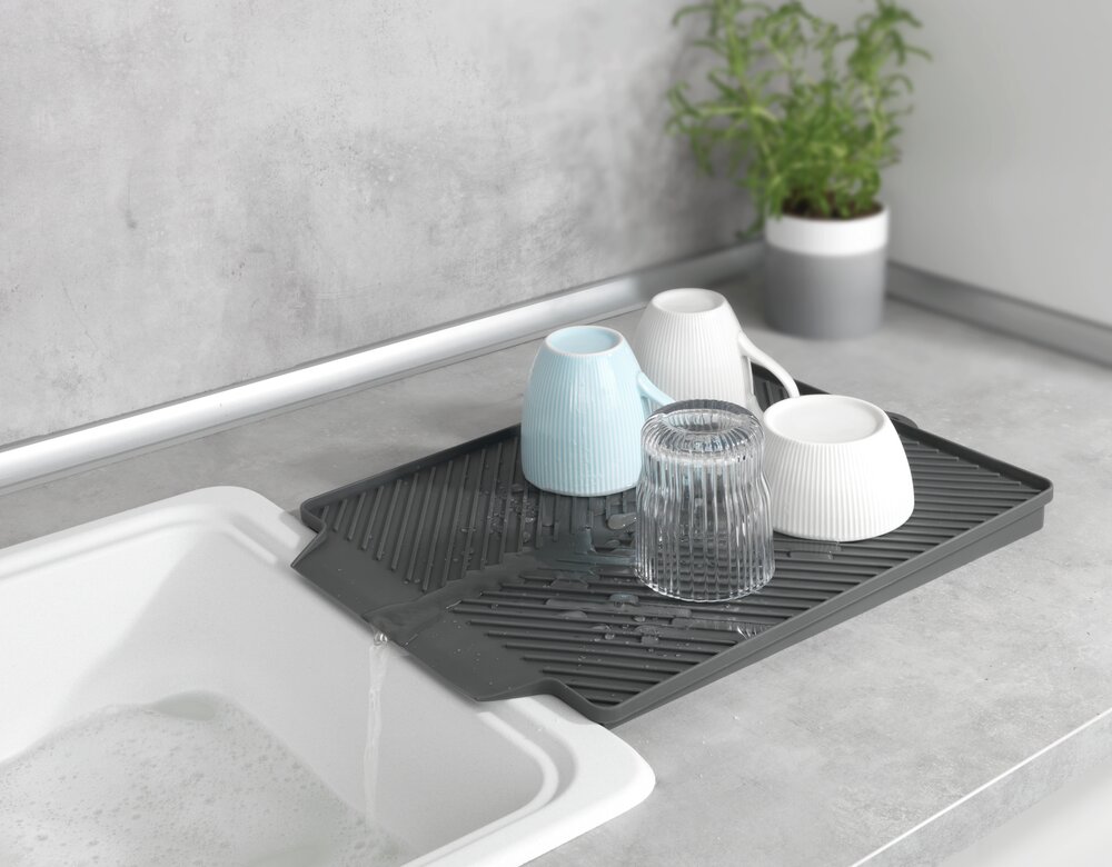 Abtropfmatte Mod. Linea Grau  40 x 3 x 30 cm