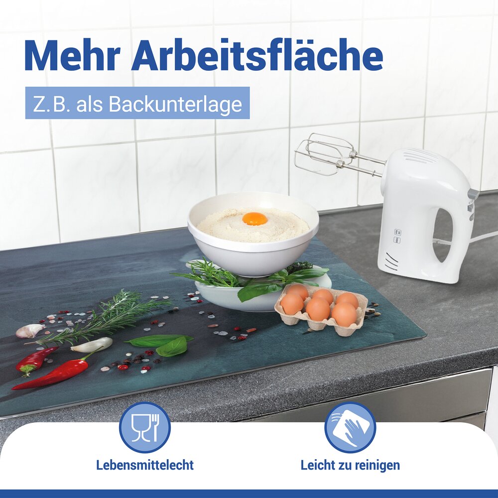 Schutzabdeckmatte Mod. Kräuterküche 60 x 52 cm  hitzebeständige Schutzmatte für Kochfelder