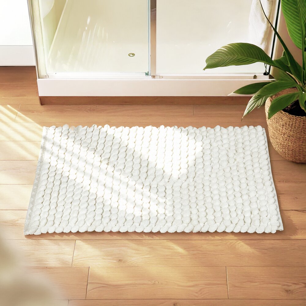 Badmat Mod. Solivo, wit, polyester/katoen, 50x80 cm